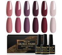 Shining She Gel Polish Set - 6 Colors Rose Purple Brown Taupe Burgundy UV/LED Soak-Off Nail Manicure for Art Salon DIY Home, 8ML