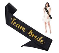 Shining She Hen Party Accessories Sashes, 1 PC Black Team Bride Sashe for Hen Party Wedding Bridal Shower Party Decorations