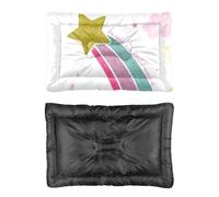 Shining Stars and Glorious Rainbows Dog Sleeping Pad Unique Dog Bed Bedside Bed Non Slip Bottom Furniture Covers for Pets Multi Scenario Multi Model Cat Calming Gift Printed Crate Pad 24× 18 Inch