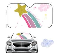 Shining Stars and Glorious Rainbows Windscreen Cover Sunshades, Frost Car Screen Cover for Winter, Car Accessories Frost Windscreen Gifts for Men Winter Screen Protector Window Suv Van (135× 60 cm)