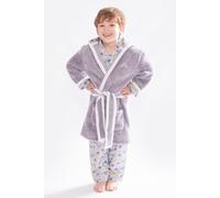 Shining Stars Print Dressing Gown Luca and Rosa Grey 7-8 Years