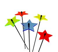 Shining Stars SunCatcher Garden Decor Ornaments Set of 5 Glowing Celebration Stakes 25cm/10'' high Outdoor Indoor Centrepiece Gardeners Gift, Colour:mixed colours