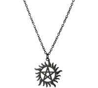 Shining Sun Pentagram Pendant Necklace Supernatural Dean Statement Box Chain Necklaces Couple Women Men