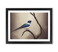 Shining Swallow Bird H1022 Framed Print for Living Room Bedroom Home Office Décor, Wall Art Picture Ready to Hang, Black A3 Frame (46 x 34 cm)