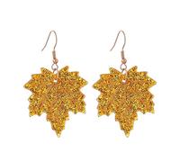 Shining Thanksgiving Day Fall Turkey Maple Leaf Resin Dangle Earrings for Women Jewelry, Resin
