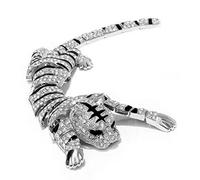 Shining Tiger Brooches For Women Unisex 2-color Beauty Party Office Animal Rhinestone Brooch Pin Christmas Gifts Novelty Pin