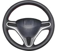 Shining wheat Black Artificial Leather Steering Wheel Cover Wrap for Honda Fit City Jazz 2009 2010 2011 2012 2013 Insight 2010 2011 2012 2013 2014