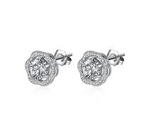 Shining Year's Earrings With Rhinestones 925 Earring Women Nails Sterling Jewelry Girl