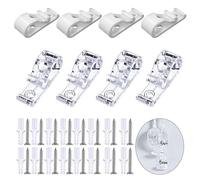 ShiningUU 8pcs Plastic Roller Roman Blind Chain Cord P Clips with Screws and Pillars, Child Safety Roller Blind Clips for Vertical/Roman Blinds, Window Blinds, Blind Fittings