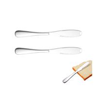 ShiningUU Butter Knife 2-Pack Stainless Steel 3-in-1 Butter Curler/Slicer/Spreader with Serrated Blades | Hole-Enhanced Design for Cream Cheese, Jellies | Durable Kitchen Butter Spreader Tool