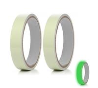 ShiningUU Fluorescent Tape 2PCS Green Glow in the Dark Luminous Safety Warning Tapes | 10 m×10 mm Self-Adhesive Waterproof Luminous Tape for Steps, Stairs, Stage, Outdoor Use (Bright Green Light)