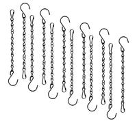ShiningUU Hanging Basket Chains 12 Pack 10 Inch Rust-Proof Plant Hanging Chains with Hooks | Garden Plant Hangers Metal Chain for Bird Feeders, Wind Chimes, Lanterns, Planters, Decorative Ornaments