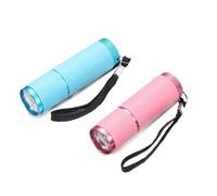 ShiningUU Small Torch 2 Pack Pink & Sky Blue Mini Torch Set - Super Bright LED Battery Powered Hand Held Torches for Camping, Hiking, Outdoor, Gifts (Batteries Not Included) [Energy Class A+++]