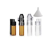 ShiningUU Spice Powder Tool With Spoon 4 Piece Portable Durable Storage Bottles with Mini Funnel, Cap and Integrated Spoon for Outdoor Travel Kit