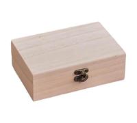 ShiningUU Unfinished Wooden Box 2 Pack Rustic Craft Storage with Locking Clasp | DIY Craft Lockable Storage Box | 15x10x5cm Home Decor Organizer