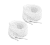 ShiningUU White Laces for Trainers 2-Pairs 3cm Wide Flat Hollow Shoelaces 47" Long | White Shoe Laces | Extra Wide Shoe Strings for Women & Girls