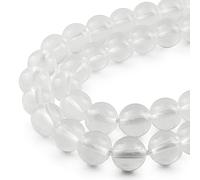 Shinjuku Ginno Collection Milky Quartz 0.3 inch (8 mm) Natural Stone Beads, Round Balls, 5 Beads Set, Sold Individually, Parts, Power Stone, Crystal, White, Handmade