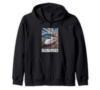 Shinkansen Japan Bullet Train Anime Japanese Kanji Souvenir Zip Hoodie