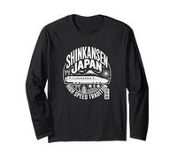 Shinkansen Japan Vintage Bullet Train & Fuji Kanji Souvenir Long Sleeve T-Shirt