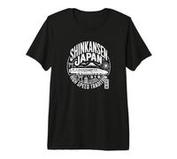 Shinkansen Japan Vintage Bullet Train & Fuji Kanji Souvenir Premium T-Shirt