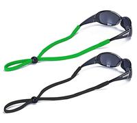 SHINKODA Adjustable Glasses Strap for Adults and Kids | 2-Pack Eyewear Retainer Cord for Reading, Safety, Sports & Sunglasses, Black & Emerald, One size