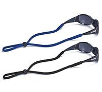 SHINKODA Adjustable Glasses Strap for Adults and Kids | 2-Pack Eyewear Retainer Cord for Reading, Safety, Sports & Sunglasses, Black & Navy, One size