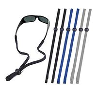 SHINKODA Adjustable Sunglasses Holder Strap, Sport Glasses Leash Eyeglass Straps, Sunglass Cord Retainer for Men, Pack of 6, Black & Navy & Grey