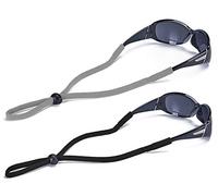 SHINKODA Adjustable Sunglasses Strap/Lanyard Sports Glasses Retainer for Men Women and Kids Color Combos Pack of 2, Black & Gray, 2 Count (Pack of 1)