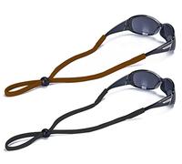 SHINKODA Adjustable Sunglasses Strap/Lanyard Sports Glasses Retainer for Men Women and Kids Color Combos Pack of 2, Black & Chocolate, 23.6"x0.4"x0.4"