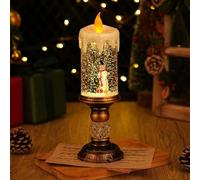 Shinkuro Christmas Snow Globes, Santa Claus Scene Flameless Candle and Christmas Tree LED Lantern Glitter Water Filled, Snow Globe Lantern USB Or Battery Powered for Christmas Indoor Decoration
