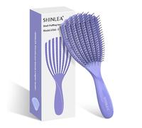 SHINLEA Curly Hair Detangling Brush, Ventilation Brush for Blow Drying and Styling Hair - Reduces Breakage, Eliminates Tangles, Suitable for Women, Men and Kids (Purple)