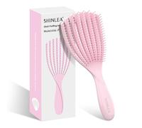SHINLEA Detangler Brush for Curly Hair, Hairbrush for Wet Dry Thick Thin, Easily Comb Through Curl Hair and Reduces Breakage, Curly Brush for Women Men Kid (Pink)