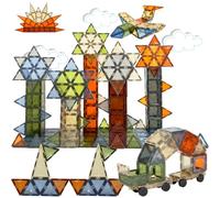 shinlecobe 100PCS Magnetic Tiles Building Blocks with 2 Cars STEM Toy Set Educational Learning Construction Magnet Preschool Montessori Toys for Boys and Girls Birthday Gifts Age 3 4 5 6 7 Year Old