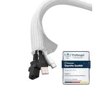 shinfly 10 m Cable Sleeve, 6-12 mm Self-Closing Cable Duct, Cable Management for Desk, TV, Computer, PC, Cable Protection for Dogs, Cats, White, NOT-CMP001