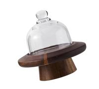 SHINLHUA Foot Serving Plate with Glass Top for Dessert Spread