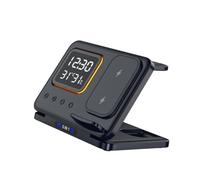 SHINLHUA Modern Charging Pad with Time Display Gentle Lighting Antislip Design Suitable Phone Watch Holder LED Clock with Fast Wireles Device