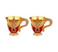 SHINLHUA Retro Goblet Alloy Portable Drinkware for Home, Red A