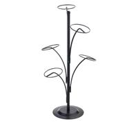 SHINLHUA Simple Hat Display Stand with 5 Round Standing Hooks Modern Metal Baseball Cap Rack Freestanding Hat Holders Baseball Cap Rack