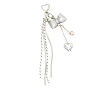 SHINLHUA Trendy Korean Inspired Leather Tassels Bows Hanging Ornament Phone Charm Bag Accessories Holder for Stylish Women Holder