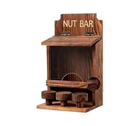 SHINLHUA Wildlife Feeding Box Wall Mounted Wooden Dispenser for Corn and Snacks Decorative Garden Decor Natural Cedar Hanging Wildlife Feeder