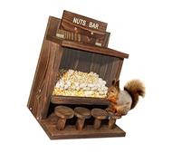 SHINLHUA Wildlife Feeding Box Wall Mounted Wooden Dispenser for Corn and Snacks Decorative Garden Decor Natural Cedar Hanging Wildlife Feeder