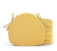 Shinnwa Chair Cushions for Dining Chairs 6 Pack, Windsor Seat Cushions, High-Resilience Foam Chair Pads for Dining Chairs with Ties & Textured Cover, Set of 6, 16.5 x 15.5 x 2 Inches