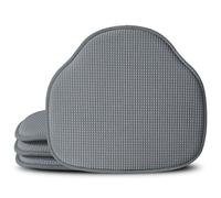 Shinnwa Windsor Chair Cushions Grey Kitchen Seat Cushions for Dining Room Chairs Farmhouse Non Slip Chair Pads for Dining Chairs with Foam Padding and Textured Cover Set of 4 (17 x 15.5 Inches)