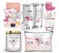 ShinnyWis 60th Birthday Gifts for Women,Happy 60th Birthday Gifts for Her Friends Mom Wife Sister Coworker,Tumblers Gifts Set for 60 Year Old Women,Funny 60 Birthday Gifts Ideas