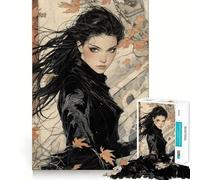 Shinobi Dark-Haired Woman with Sword 1000 Piece Jigsaw Puzzles for Adults Jigsaw Think Toy Calm Relax Clean Cut Wall Art Decor 50x75cm