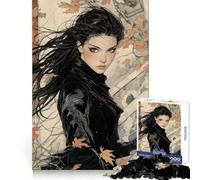 Shinobi Dark-Haired Woman with Sword 1000 Piece Jigsaw Puzzles for Adults Jigsaw Think Toy Calm Relax Clean Cut Wall Art Decor 50x75cm