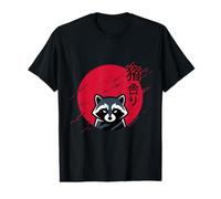 Shinobi Trash Panda in Vaporwave Japanese Red Sun Aesthetic Value Graphic T-Shirt