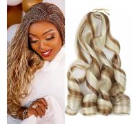 Shinon 16inchs French Curl Crochet Braiding Hair 8packs Loose Wavy Crochet Hair for Braids Pre Stretched Synthetic Extensions Bouncy Braiding Hair Extensions (27 613#)