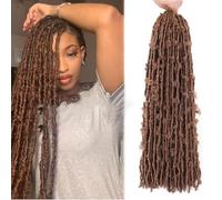 Shinon 18'' Butterfly Locs Crochet Hair 36 Stands Crochet Butterfly Locs with Curly Ends Boho Distressed Butterfly Locs Crochet Hair (30#, 18 inch)