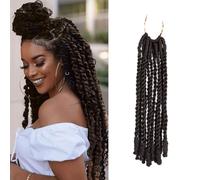 Shinon 18“pre-Twisted Soft Coily Ends 3packs Senegal Twist Crochet Braids Curly Passion Twist Crochet Hair (4#)